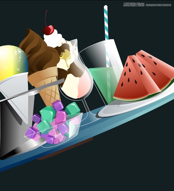 Illustrator绘制70年代的餐馆矢量插画教程,破洛洛