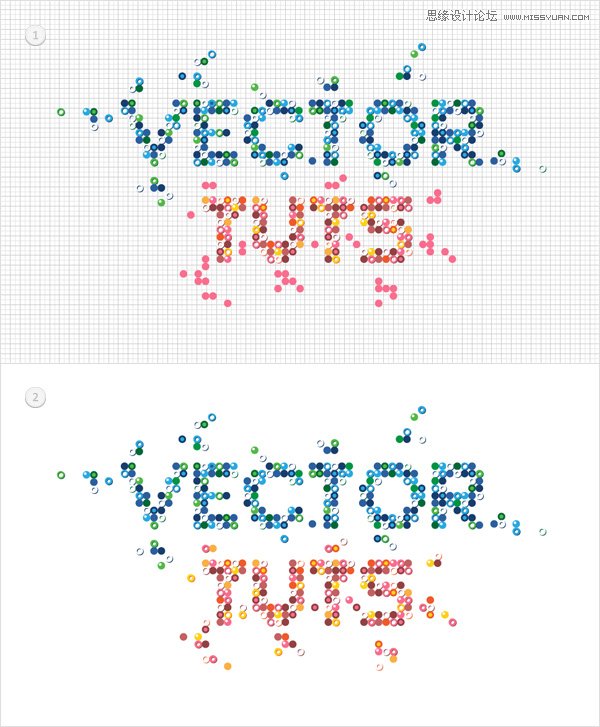 Illustrator制作马赛克效果的艺术字教程,破洛洛
