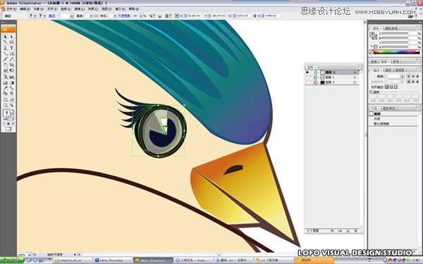 Illustrator绘制矢量风格的中国花鸟画,破洛洛