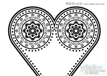 Illustrator绘制复杂图案矢量心形插画,破洛洛
