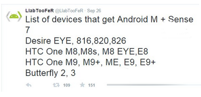 htc可升级android6.0和sense7的机型有哪些