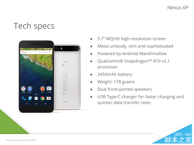 官方PPT遭泄露 Nexus 6P近乎完全曝光