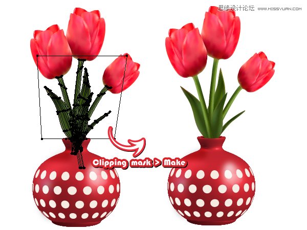 Illustrator绘制时尚唯美的玫瑰花和花屏,PS教程,思缘教程网