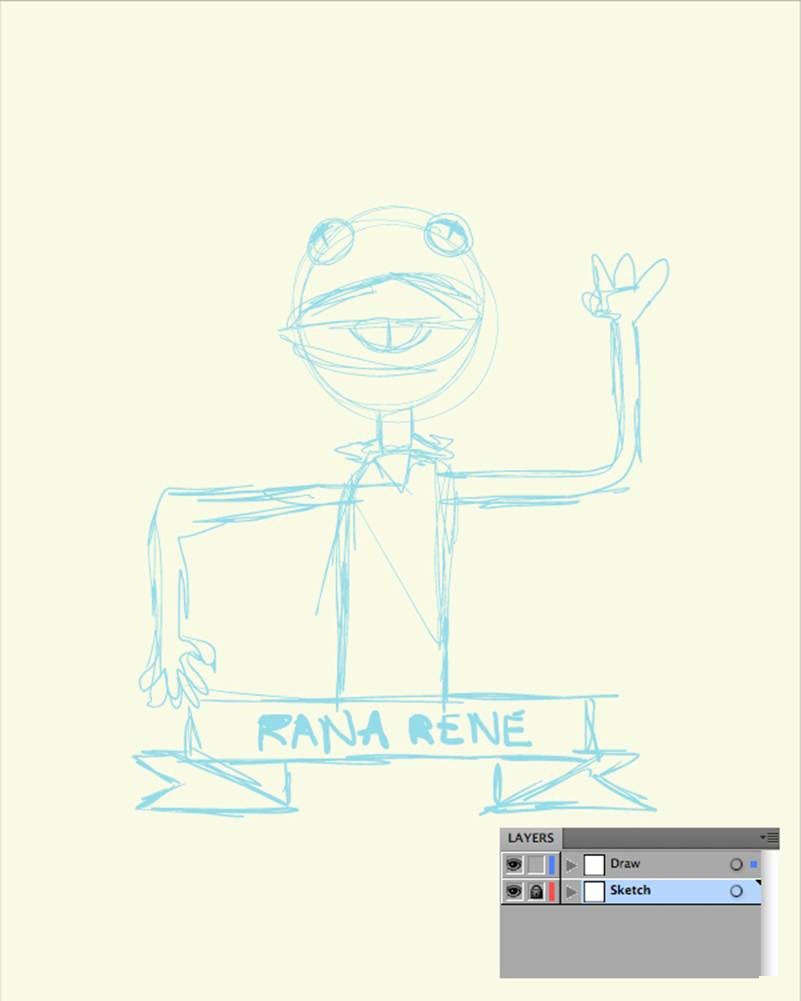 AI快速绘制可爱青蛙 脚本之家 AI实例教程008