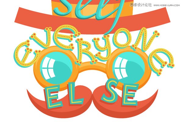 Illustrator绘制俏皮大胆的复古风格海报,PS教程,思缘教程网