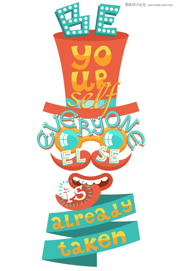 Illustrator绘制俏皮大胆的复古风格海报,PS教程,思缘教程网