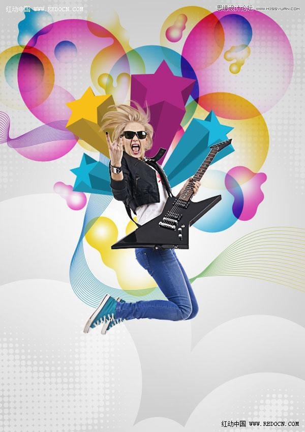 Illustrator设计时尚创意的音乐海报,PS教程,思缘教程网