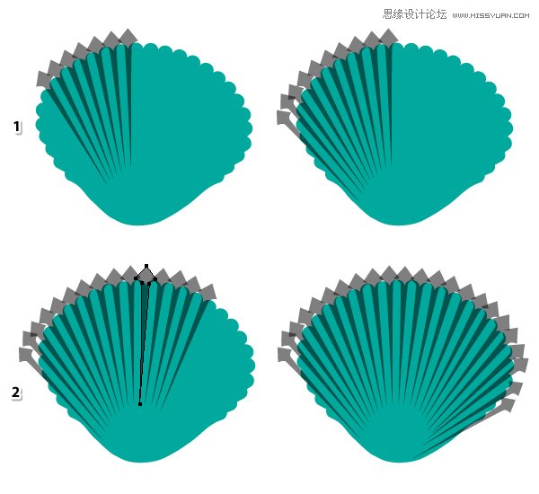 Illustrator绘制时尚彩色的逼真贝壳,PS教程,思缘教程网