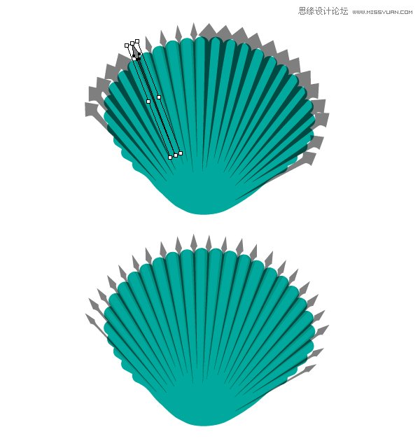Illustrator绘制时尚彩色的逼真贝壳,PS教程,思缘教程网