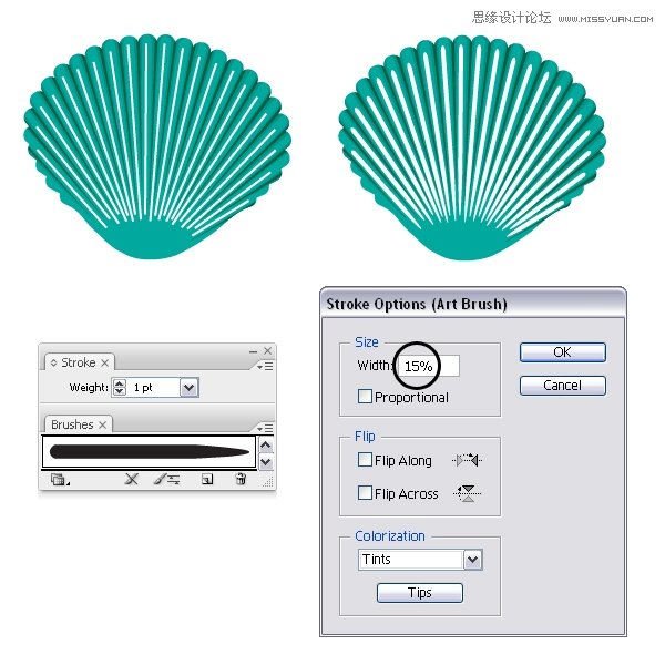 Illustrator绘制时尚彩色的逼真贝壳,PS教程,思缘教程网