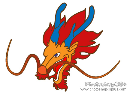 AI制作2012龙年插画 脚本之家 AI实例教程给龙头增加描边