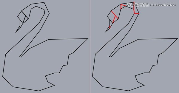 Illustrator绘制折纸风格的天鹅图标教程,PS教程,思缘教程网