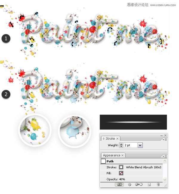 Illustrator制作喷溅效果的艺术字教程(6),破洛洛