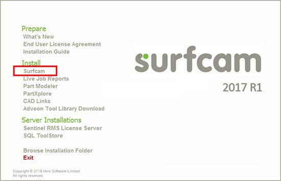 Surfcam 2017 R1中文版安装+破解图文教程