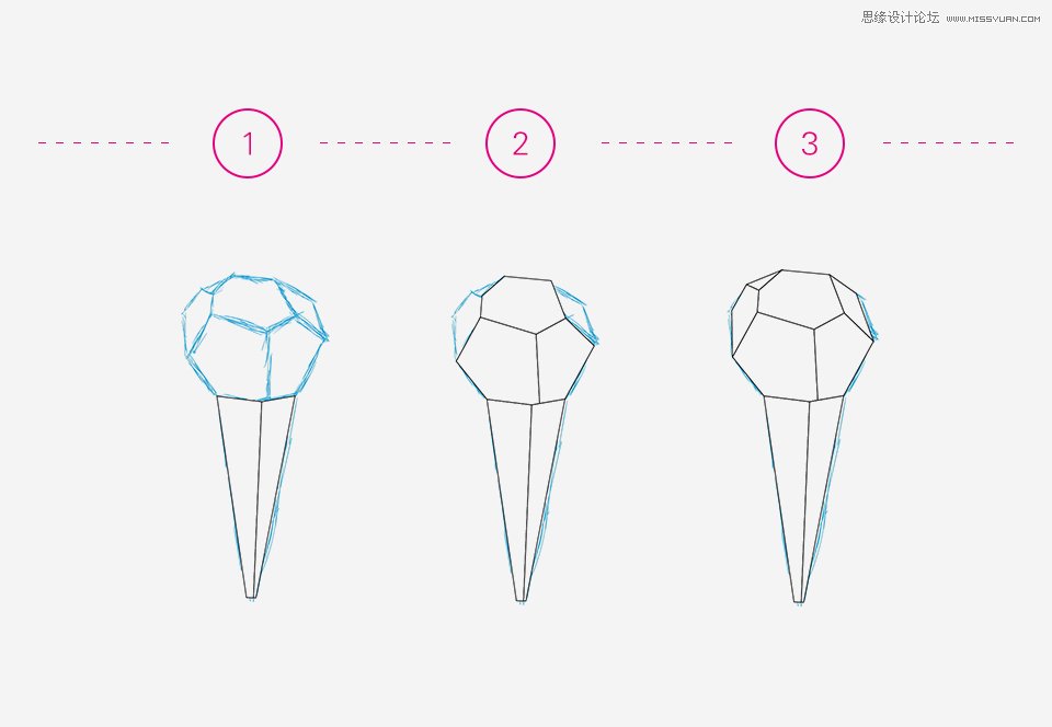 Illustrator绘制可爱的多边形纸艺效果雪糕,PS教程,思缘教程网