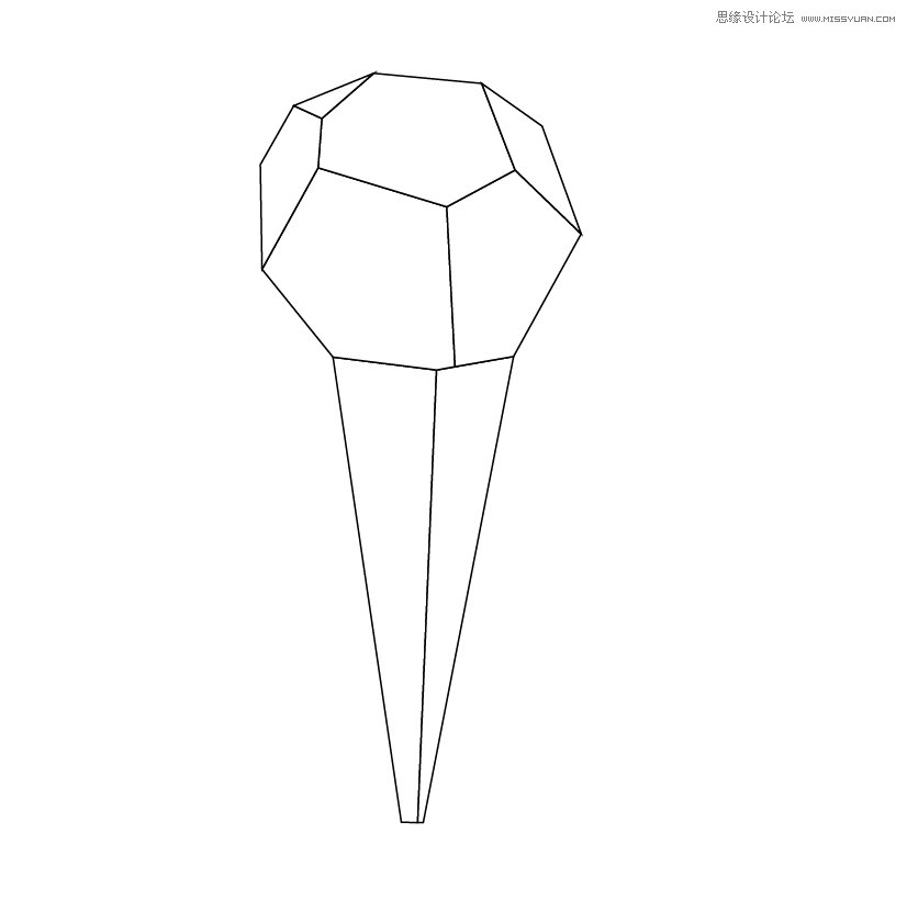Illustrator绘制可爱的多边形纸艺效果雪糕,PS教程,思缘教程网