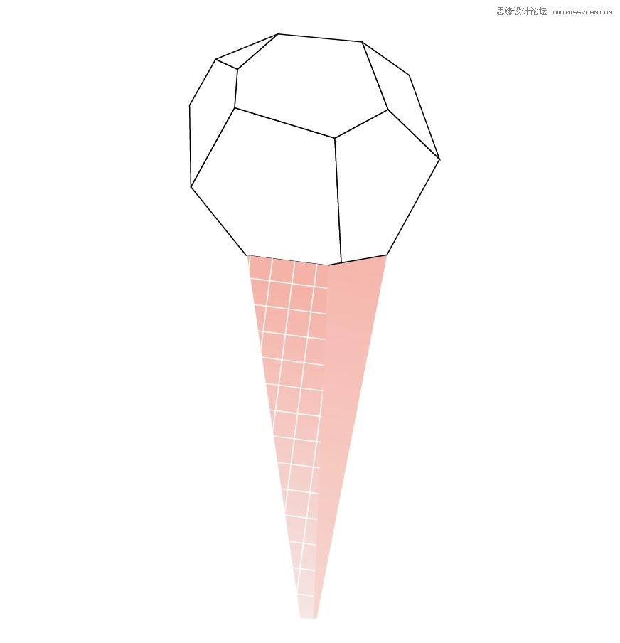 Illustrator绘制可爱的多边形纸艺效果雪糕,PS教程,思缘教程网