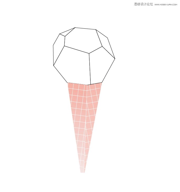 Illustrator绘制可爱的多边形纸艺效果雪糕,PS教程,思缘教程网