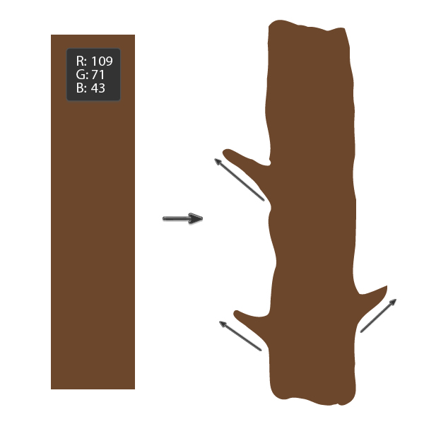 用AI画一只考拉 脚本之家 AI实例教程creating the tree trunk with branches