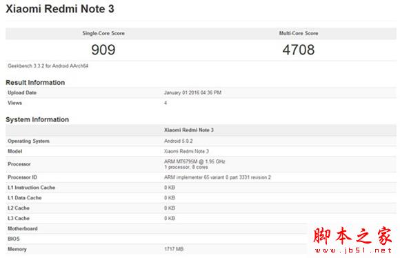 史上最彪千元机：全网通版红米Note 3跑分炸裂！
