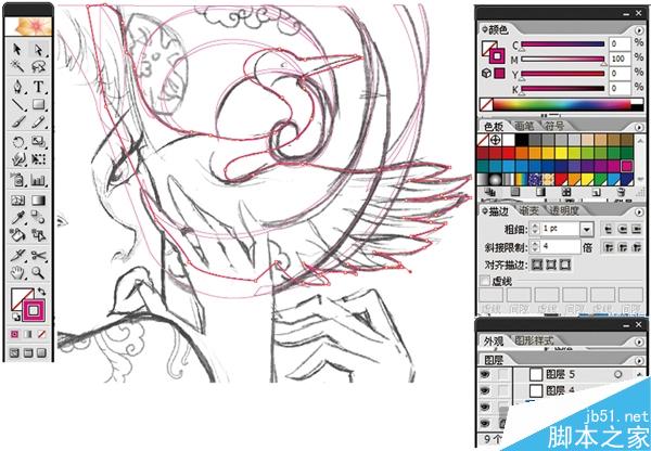 AI绘制潮流插画教程 脚本之家 AI实例教程