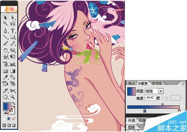 AI绘制潮流插画教程 脚本之家 AI实例教程