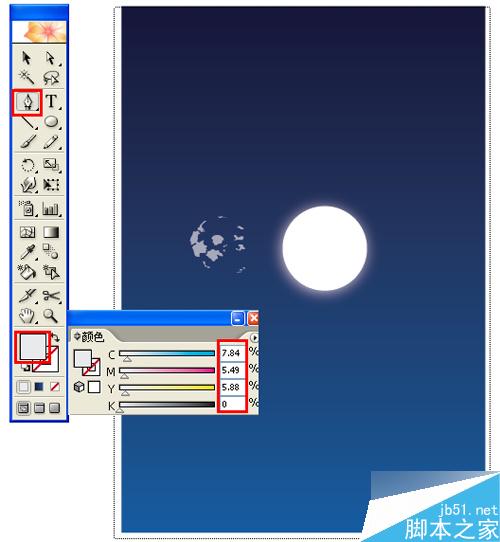 AI制作中秋贺卡 脚本之家 AI实例教程