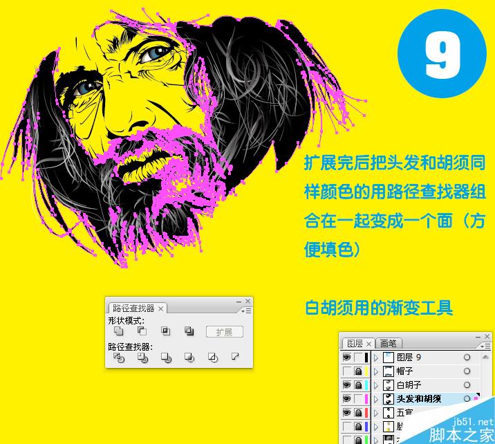 AI绘制沧桑人物头像 脚本之家 AI实例教程