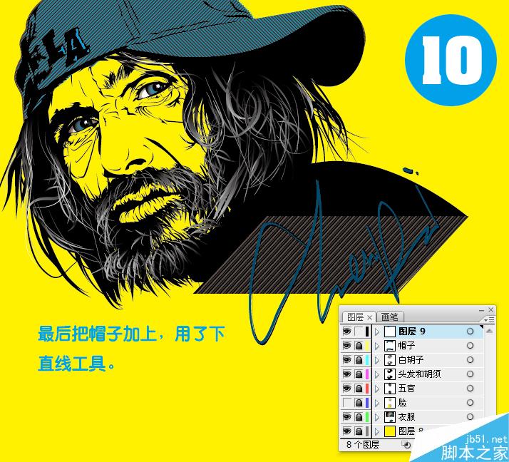 AI绘制沧桑人物头像 脚本之家 AI实例教程