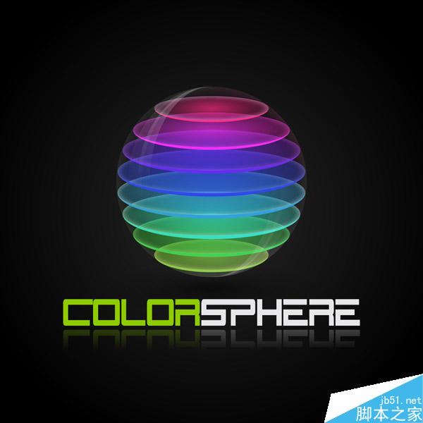 AI制作标志设计用的彩色切片球 脚本之家 AI实例教程