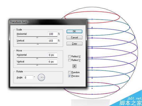 AI制作标志设计用的彩色切片球 脚本之家 AI实例教程4
