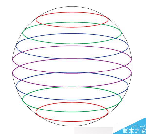 AI制作标志设计用的彩色切片球 脚本之家 AI实例教程5