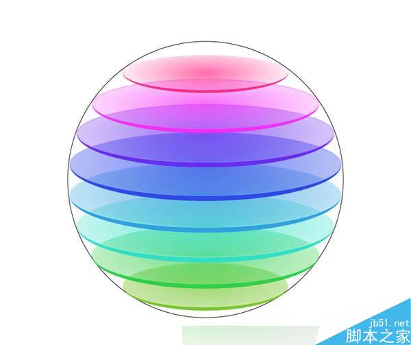 AI制作标志设计用的彩色切片球 脚本之家 AI实例教程11b