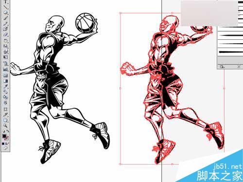 AI绘制扣篮王文森卡特插画 脚本之家 AI实例教程