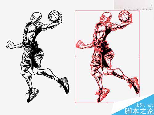 AI绘制扣篮王文森卡特插画 脚本之家 AI实例教程