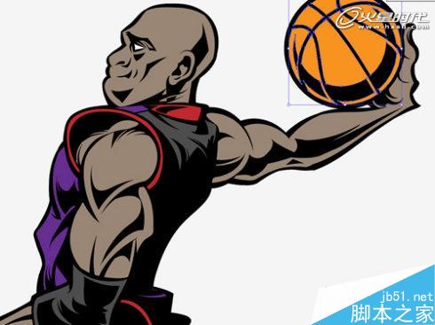 AI绘制扣篮王文森卡特插画 脚本之家 AI实例教程