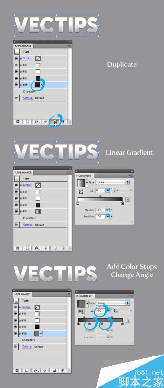 AI制作金属质感立体字 脚本之家 AI实例教程