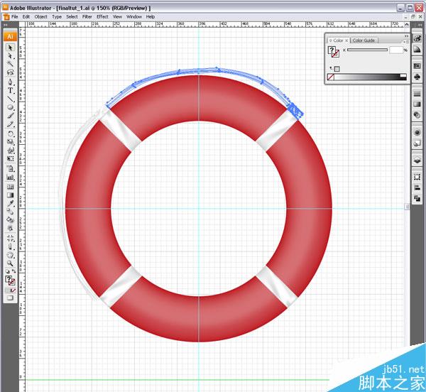 AI绘制救生圈 脚本之家 AI实例教程
