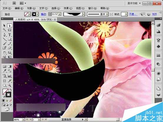 AI CS5宽度工具绘制梦幻天使翅膀 脚本之家 AI实例教程