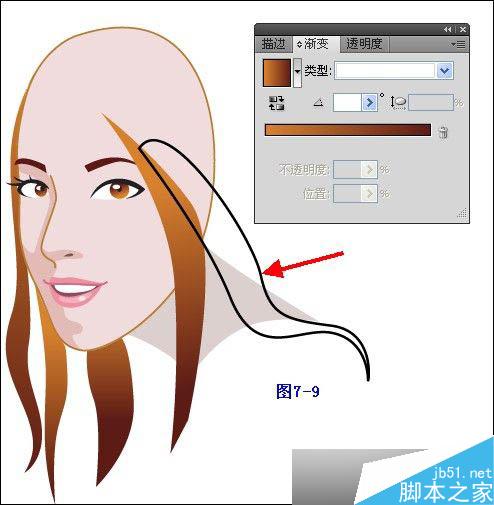 Illustrator鼠绘教程：插画人物系列之清纯美女的绘制_中国教程网