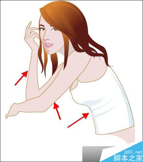 Illustrator鼠绘教程：插画人物系列之清纯美女的绘制-中_中国教程网