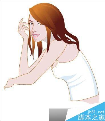 Illustrator鼠绘教程：插画人物系列之清纯美女的绘制-中_中国教程网