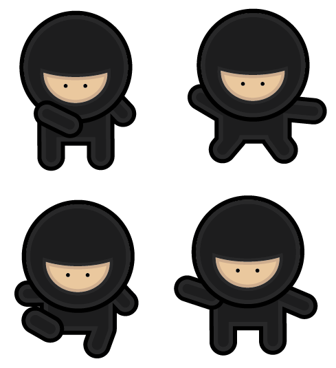 AI绘制可爱忍者部队 脚本之家 AI实例教程