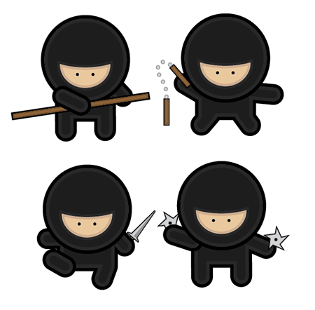 AI绘制可爱忍者部队 脚本之家 AI实例教程