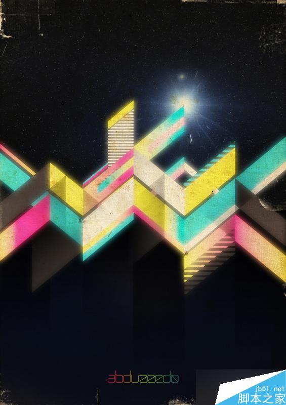 AI+PS制作七彩几何图案 脚本之家 AI实例教程