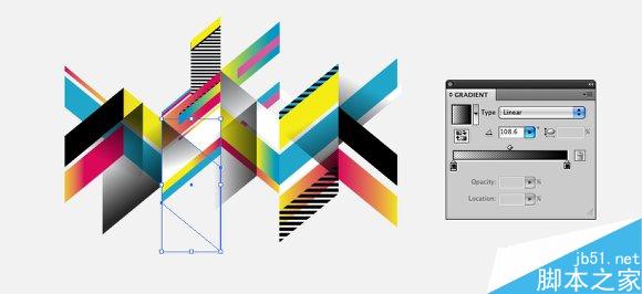 AI+PS制作七彩几何图案 脚本之家 AI实例教程