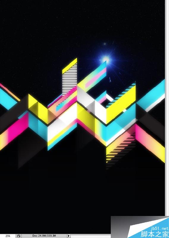 AI+PS制作七彩几何图案 脚本之家 AI实例教程