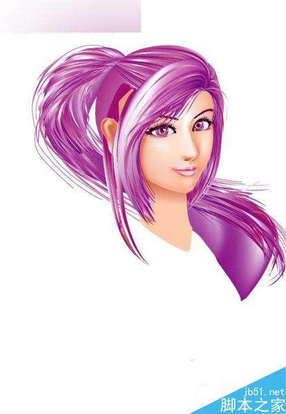 AI绘制漫画女孩插画 脚本之家 AI实例教程14.jpg