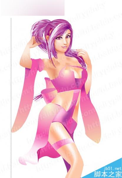 AI绘制漫画女孩插画 脚本之家 AI实例教程20.jpg