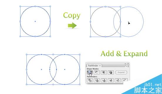AI绘制漂亮四叶草 脚本之家 AI实例教程创建一个环路和复制